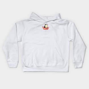 Cat in a boat Kids Hoodie